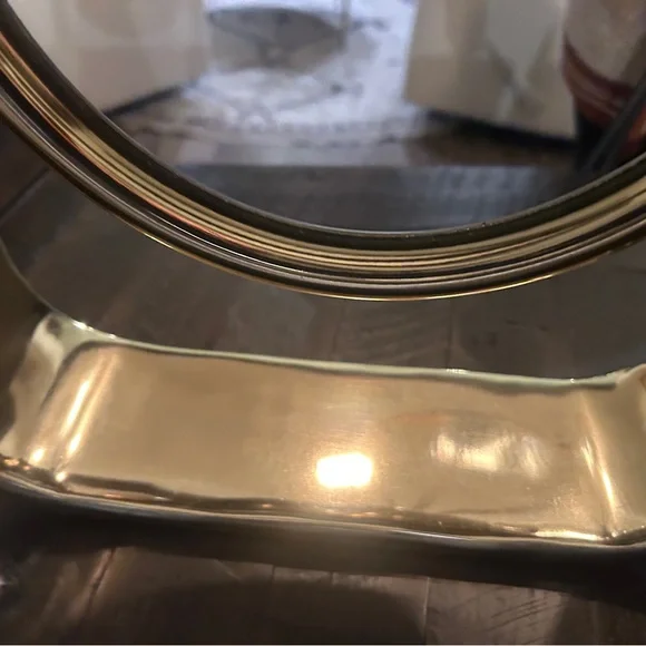 West Elm Brass Sculptural Vanity Mirror - Picture 8 of 10